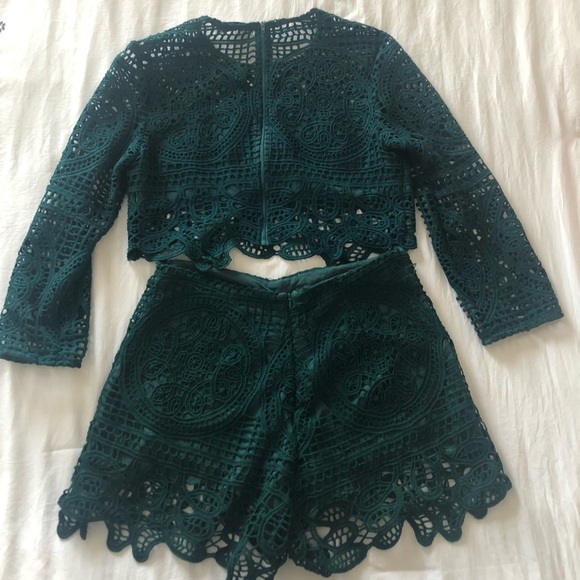 W’s cropped lace set up(Dark Green Size: M) - Picture 6 of 12